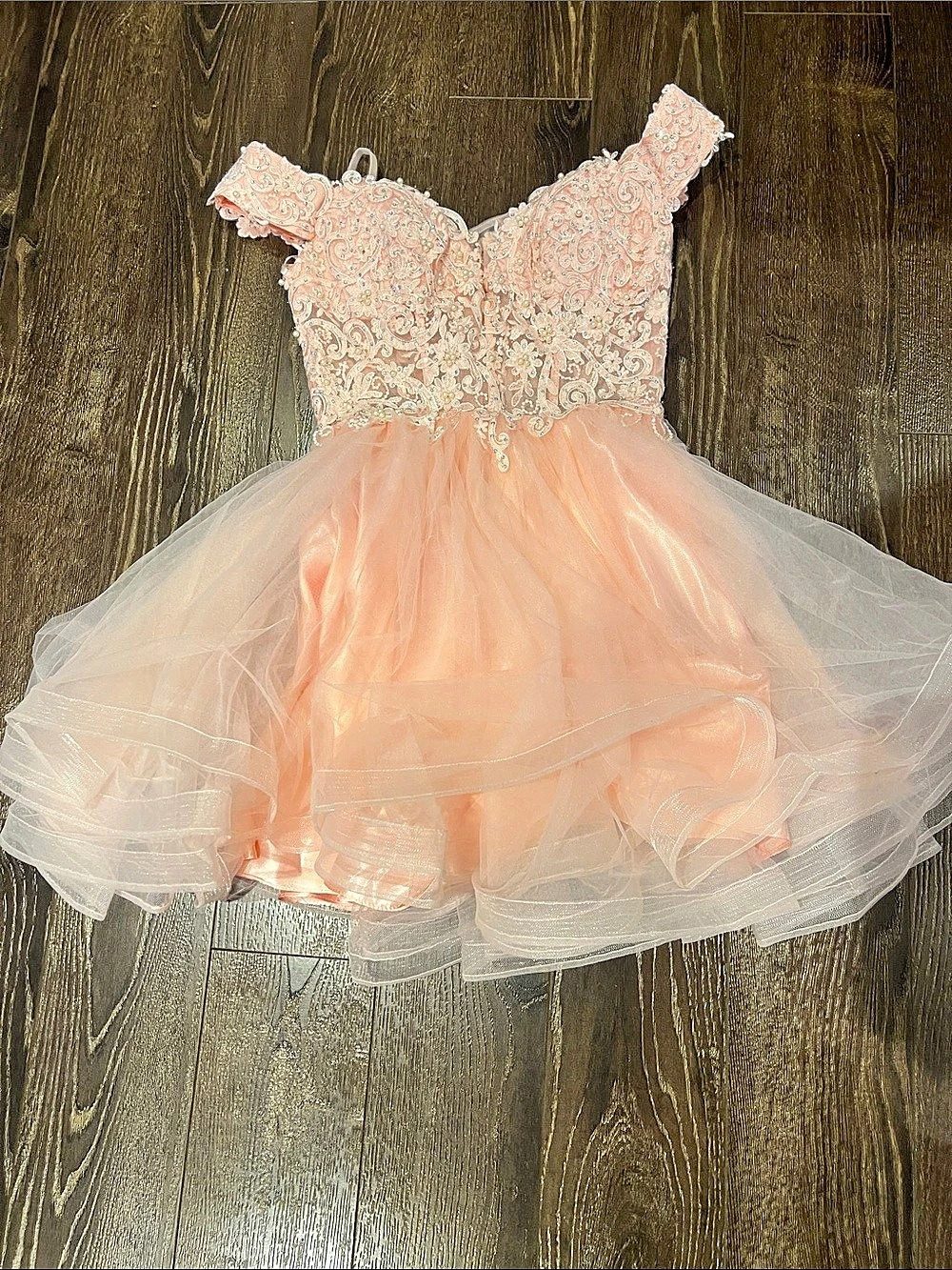 Girls Pink Floral Lace Tulle Formal Dress